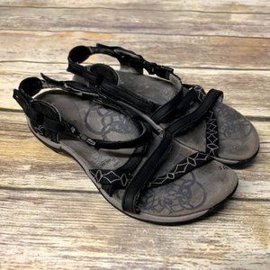 Merrell Black Leather Performance Strappy Sandals